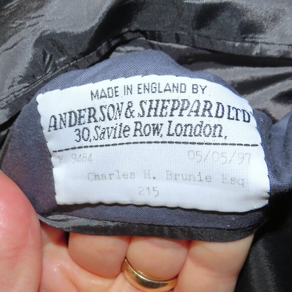 Anderson Sheppard Savile Row Bespoke Gray Striped Three Piece Suit 42XL - Picture 16 of 16